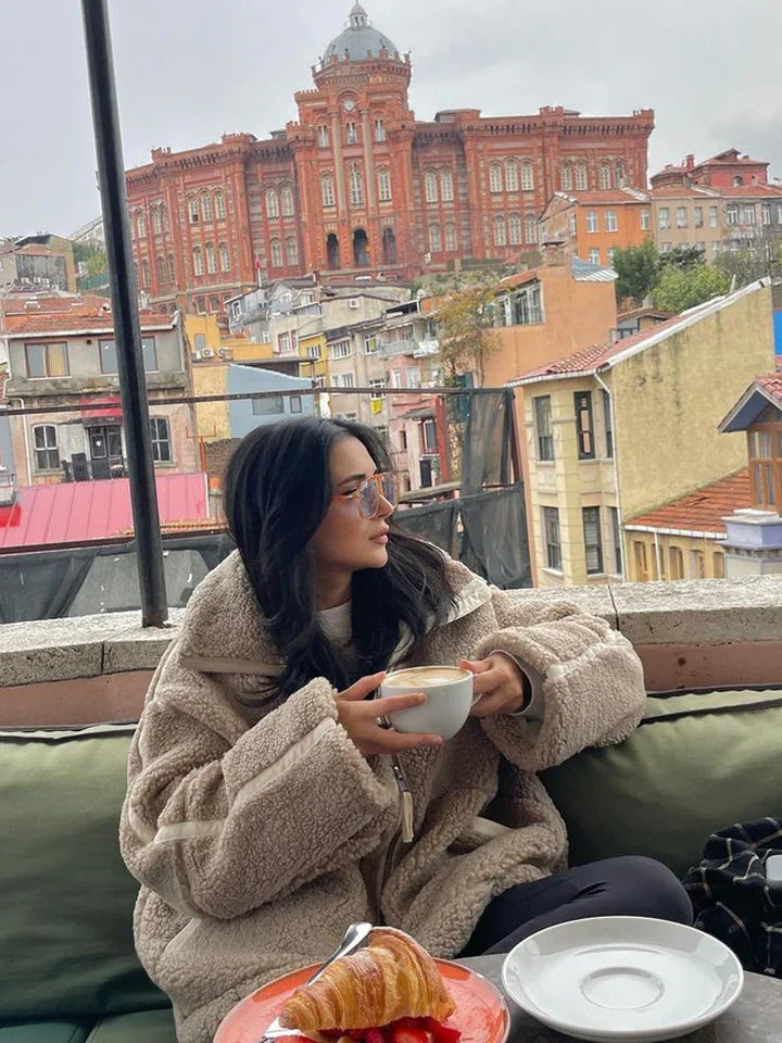 Comfy Teddy Jacket - Mila-Light Brown-S-State of Style