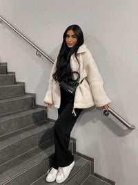 Comfy Teddy Jacket - Mila-Light Brown-S-State of Style