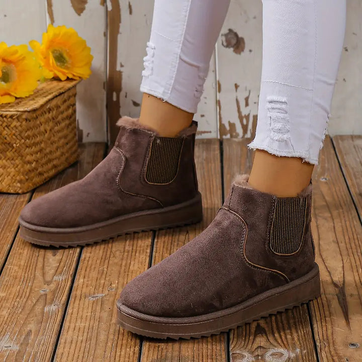 Comfy Thermal Slip-On Snow Boots - Sofia-Black-5-State of Style