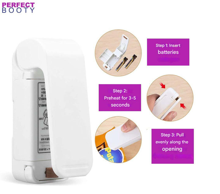 Compact Bag Sealer - FreshLock Sealer-White-State of Style