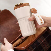 Compact Thermos Mug - ThermoSip-White Brown-State of Style