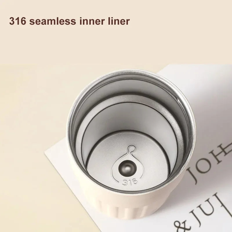 Compact Thermos Mug - ThermoSip-White Brown-State of Style