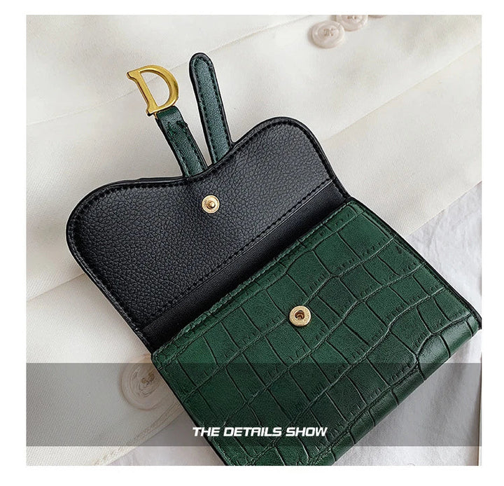 Compact Wallet with D-Buckle – Italian Elegance-Brown-State of Style