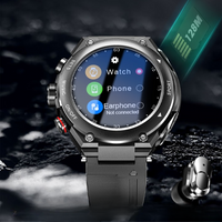 Complete Smartwatch with Built-in Wireless Earbuds - AlphaX-Black-State of Style