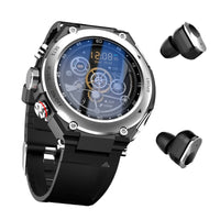Complete Smartwatch with Built-in Wireless Earbuds - AlphaX-Grey-State of Style