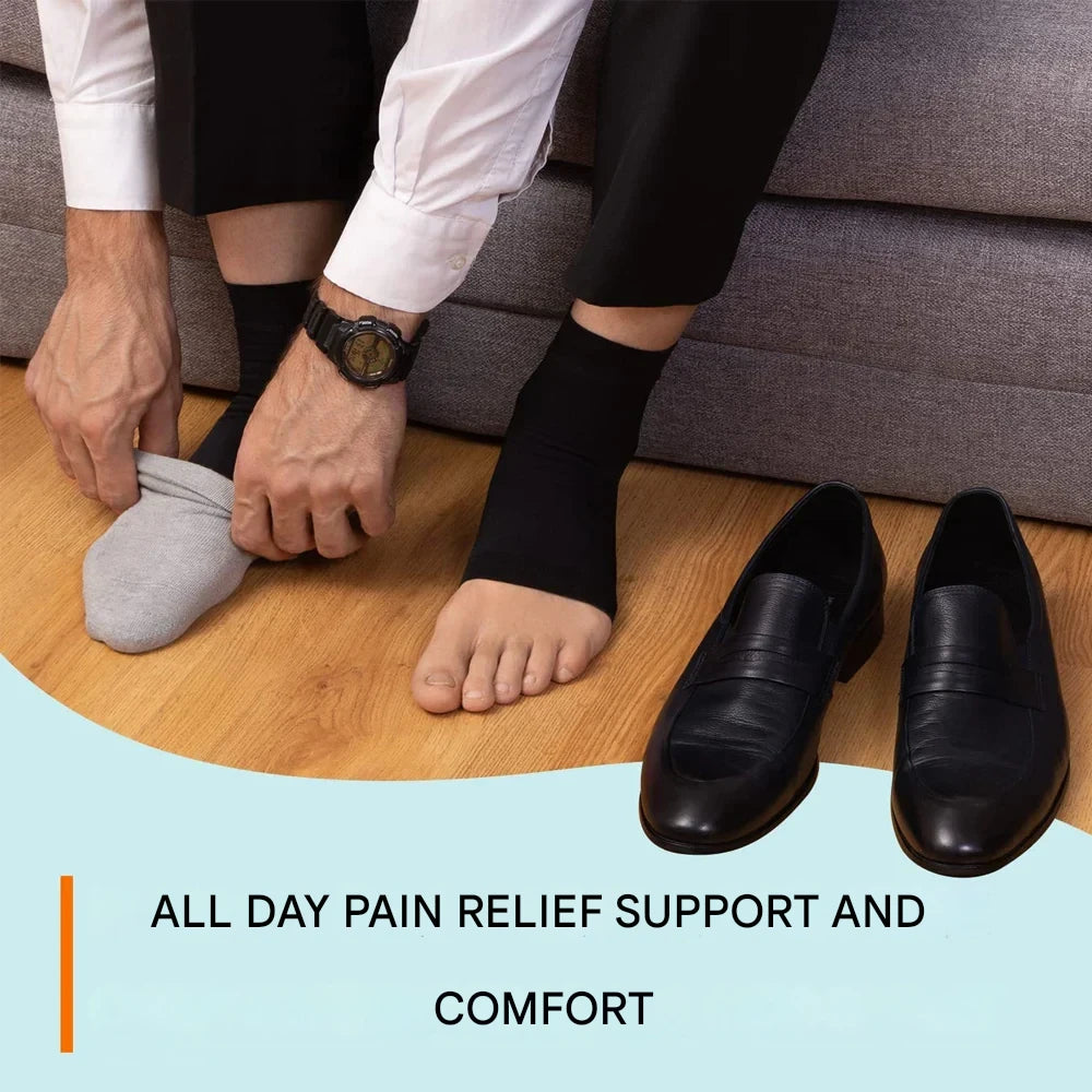 Compression Ankle Socks for Neuropathy - AnkleSupport Pro-Black and White-M (3.0 - 6.5)-State of Style