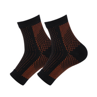 Compression Ankle Socks for Neuropathy - AnkleSupport Pro-Black-Orange-M (3.0 - 6.5)-State of Style