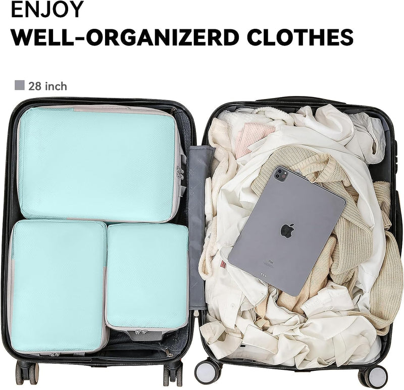 Expandable Compression Packing Cubes Set – 4pcs Travel Organisers