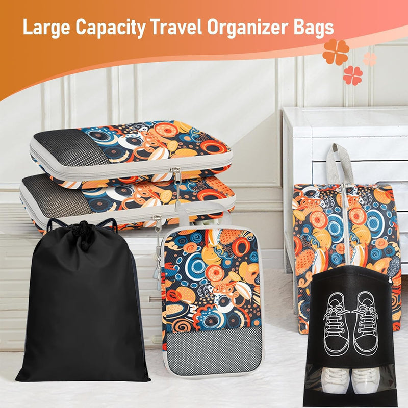 Expandable Compression Packing Cubes Set – 4pcs Travel Organisers