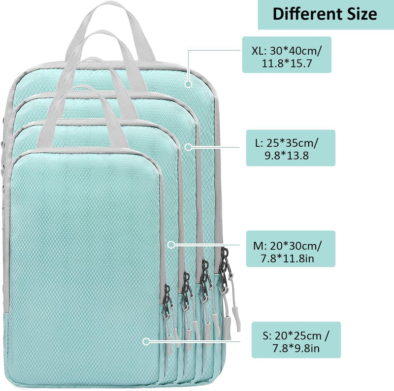 Expandable Compression Packing Cubes Set – 4pcs Travel Organisers