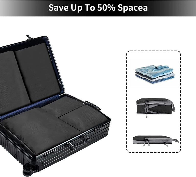 Expandable Compression Packing Cubes Set – 4pcs Travel Organisers