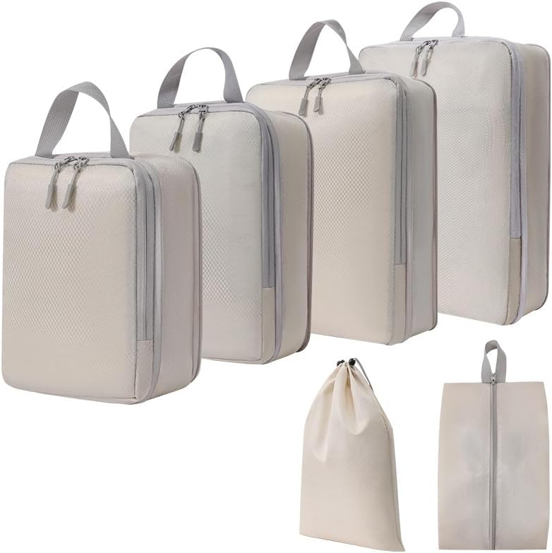 Expandable Compression Packing Cubes Set – 4pcs Travel Organisers