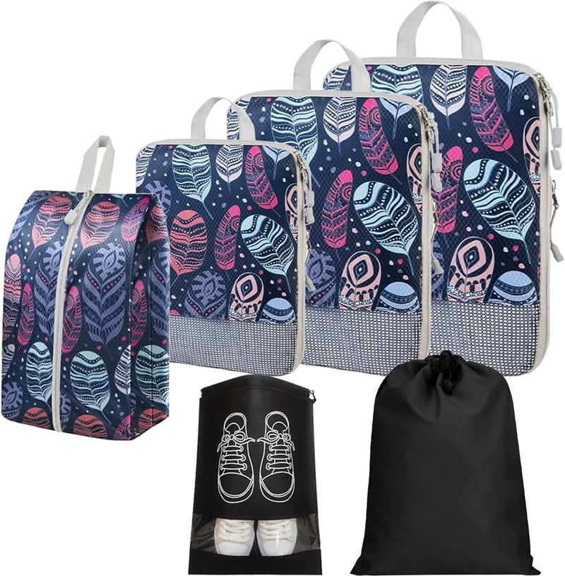 Expandable Compression Packing Cubes Set – 4pcs Travel Organisers