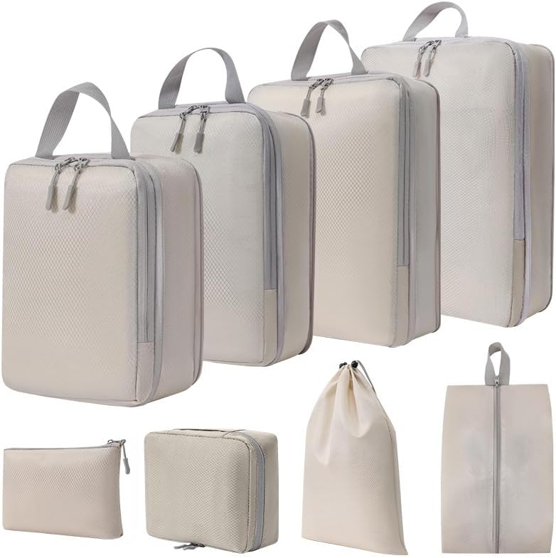 Expandable Compression Packing Cubes Set – 4pcs Travel Organisers