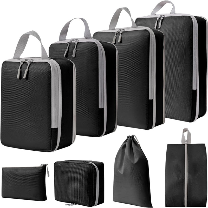 Expandable Compression Packing Cubes Set – 4pcs Travel Organisers