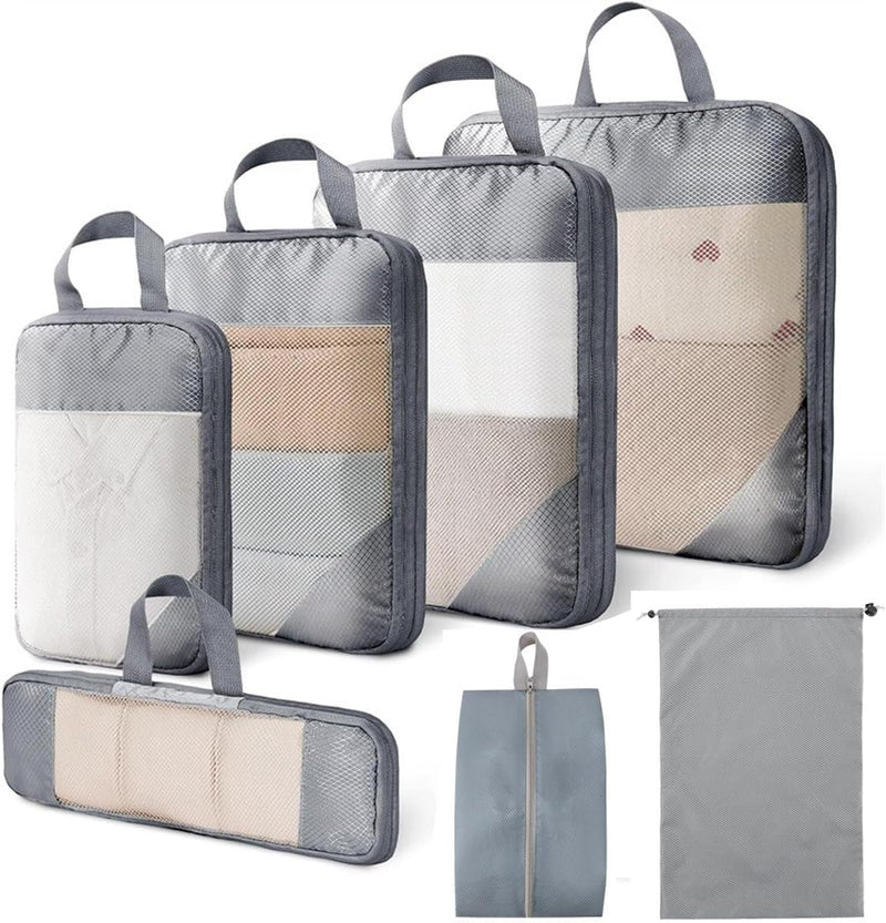 Expandable Compression Packing Cubes Set – 4pcs Travel Organisers