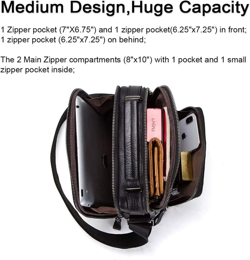 Genuine Leather Crossbody Messenger Bag – Corvin