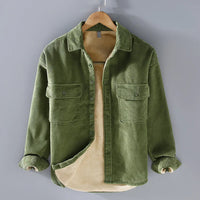 Corduroy Winter Shirt for Men - Dorian-Green-M-State of Style