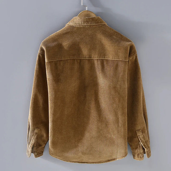 Corduroy Winter Shirt for Men - Dorian-Khaki-M-State of Style