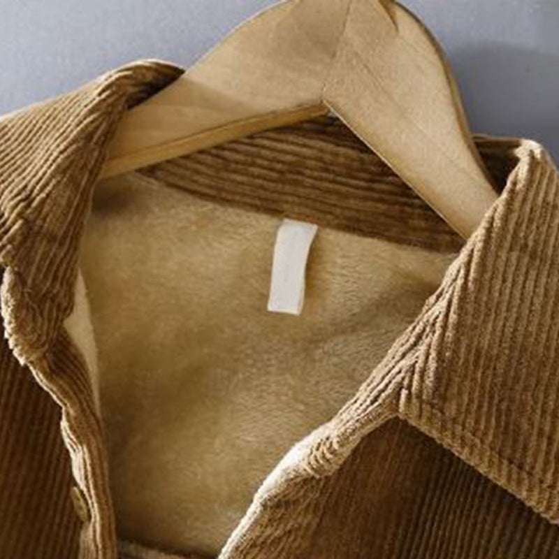 Corduroy Winter Shirt for Men - Dorian-Khaki-M-State of Style