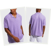 Cosmo Oversized Polo | Men’s Knitted Polo Shirt-Light Blue-M-State of Style