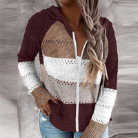 Cosy Hooded Knit Cardigan | Perfect for Chilly Days-Pink White Khaki-S-State of Style
