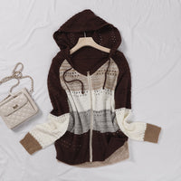 Cosy Hooded Knit Cardigan | Perfect for Chilly Days-Pink White Khaki-S-State of Style