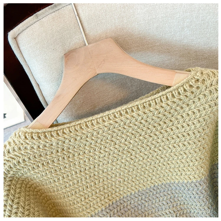 Cosy Plus Size Lazy Day Patch Colour Sweater-Green-L-State of Style