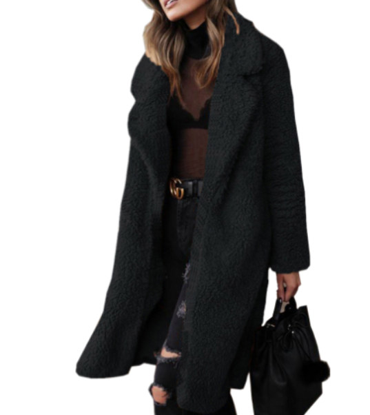 Cosy Teddy Jacket for Women | Ella's Jacket-Black-S-State of Style