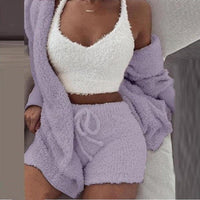 Cosy Women's Knitted Fleece Dress | Stylish & Warm-Purple-S-State of Style