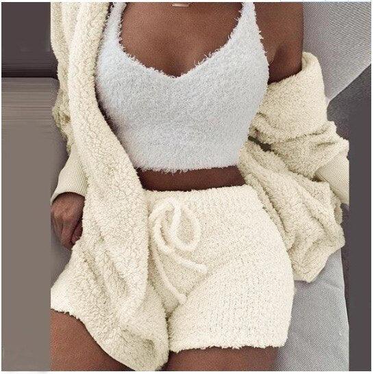 Cosy Women's Knitted Fleece Dress | Stylish & Warm-White-S-State of Style
