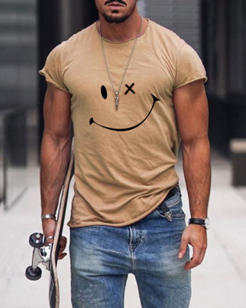 Cotton Men's T-shirt - Arlo-Khaki-S-State of Style