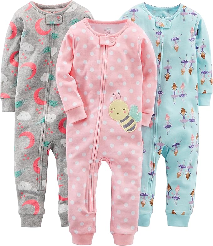 Cotton Pyjama Set for Kids-Ballerina/Moon/Bee-6-9 months-State of Style