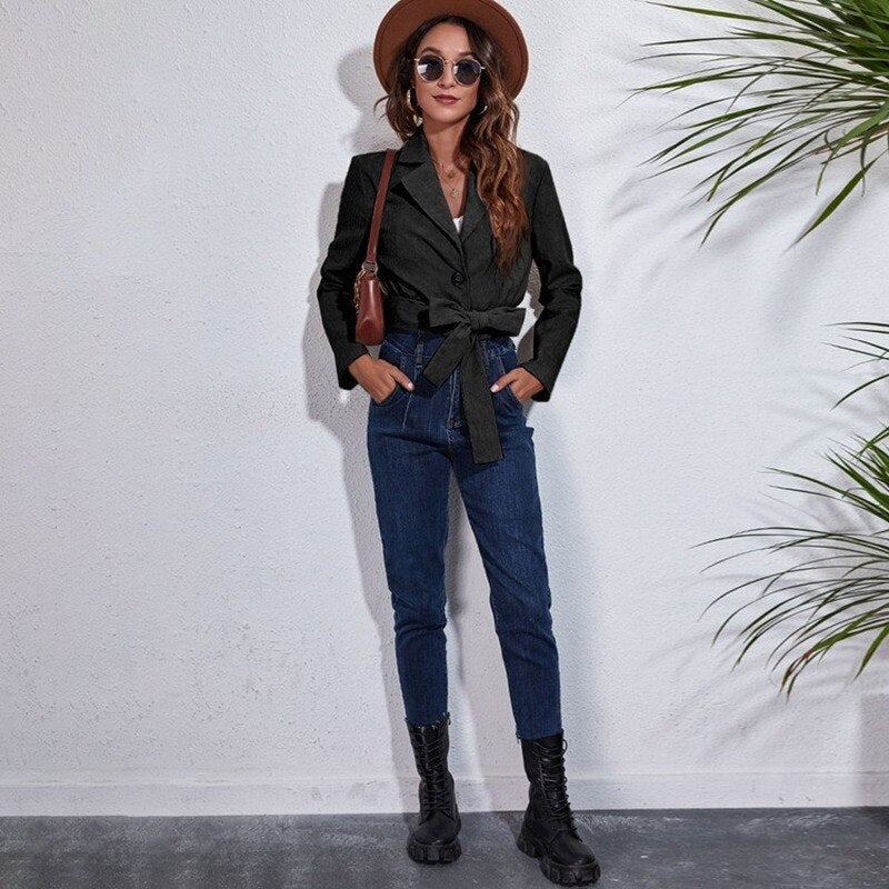 Courtney's Jacket | Stylish and Versatile Women's Crop Jacket-Black-S-State of Style