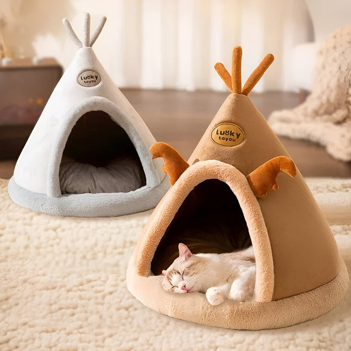 Cozy Tent House for Pets - PurrPalace-Brown-S-State of Style