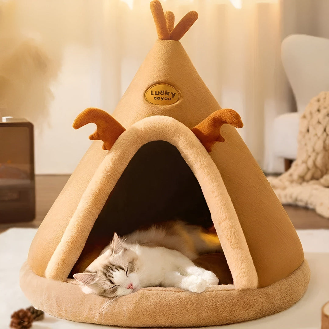 Cozy Tent House for Pets - PurrPalace-Brown-S-State of Style