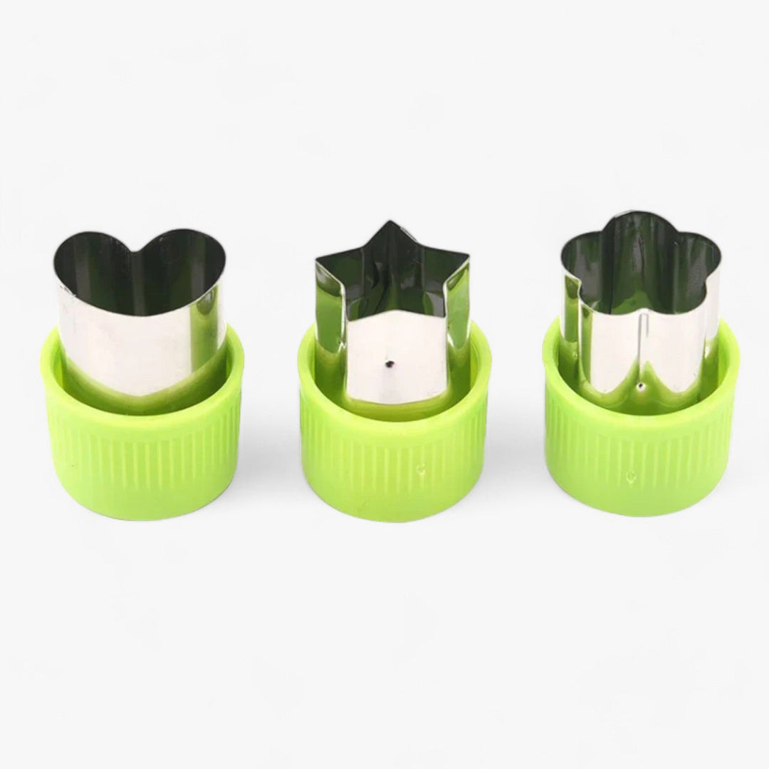 Creative Cutter Set for Cookies & Fruit – StarHeart-Green-State of Style