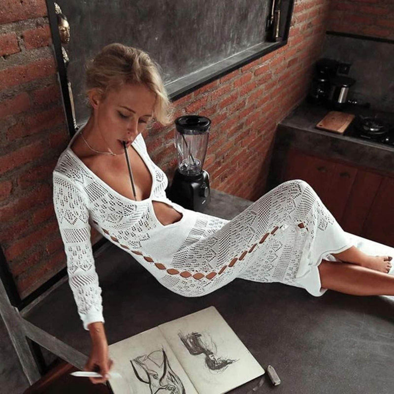 Crocheted Tunic Set | Stylish & Comfortable-Khaki-State of Style