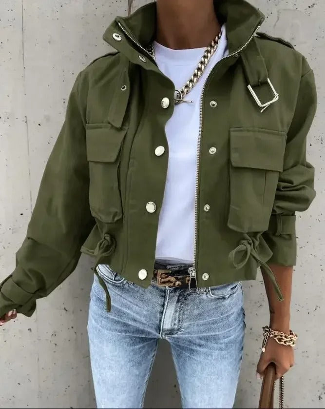 Cropped summer jacket with chic – Noëlle-Green-S-State of Style
