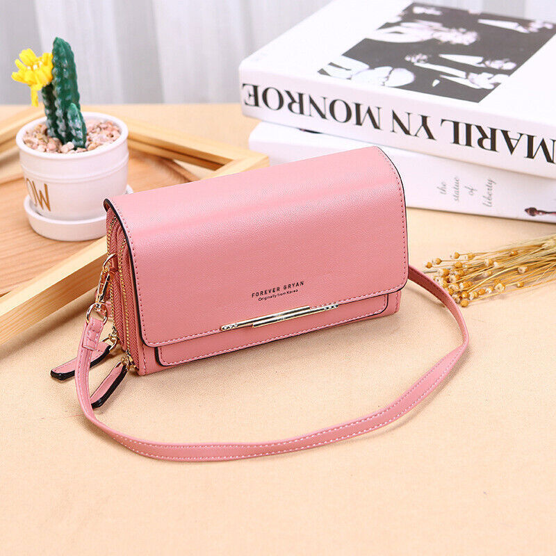 Crossbody Bag Made of Leather-Pink-1-State of Style
