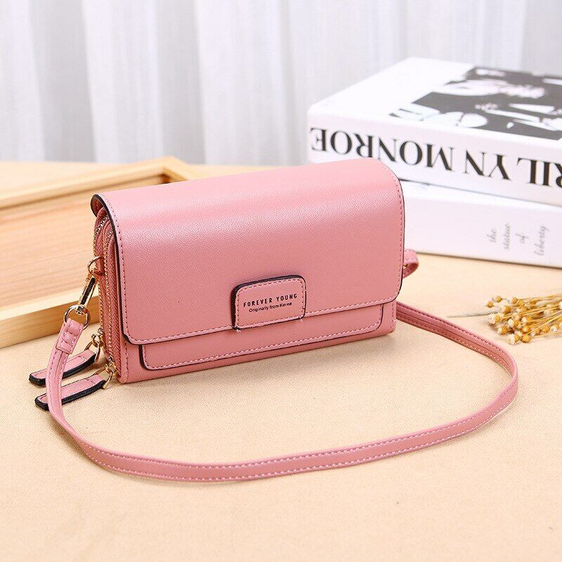 Crossbody Bag Made of Leather-Pink-2-State of Style