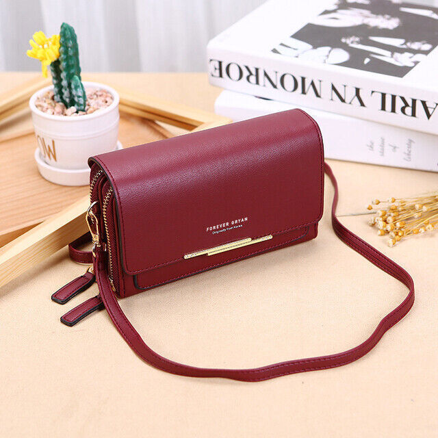 Crossbody Bag Made of Leather-Wine Red-1-State of Style
