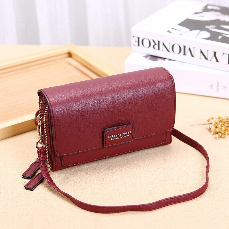Crossbody Bag Made of Leather-Wine Red-2-State of Style