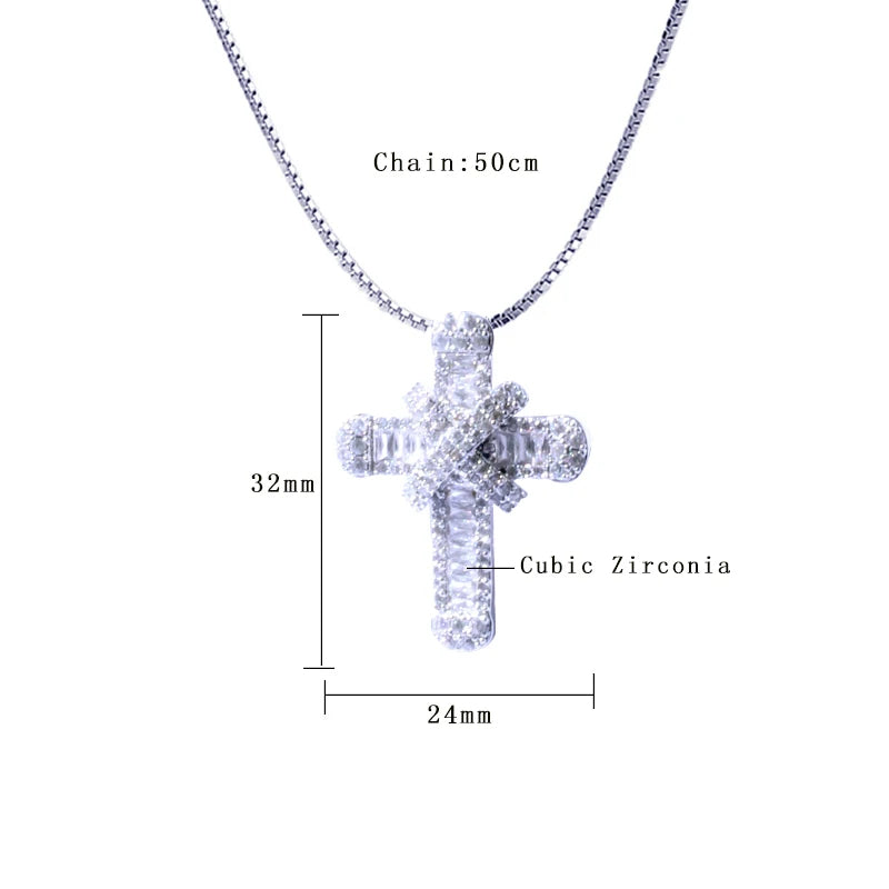 Crystal Cross Charm Necklace | Elegant Jewellery-Mary-Gold-State of Style