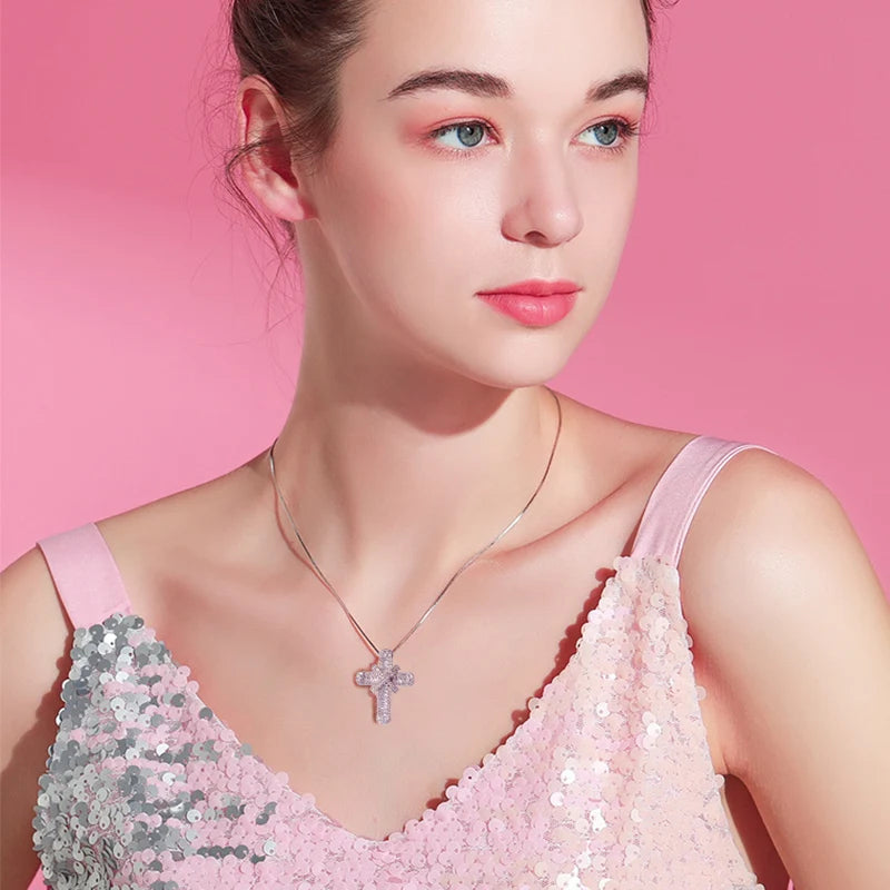 Crystal Cross Charm Necklace | Elegant Jewellery-Mary-Gold-State of Style