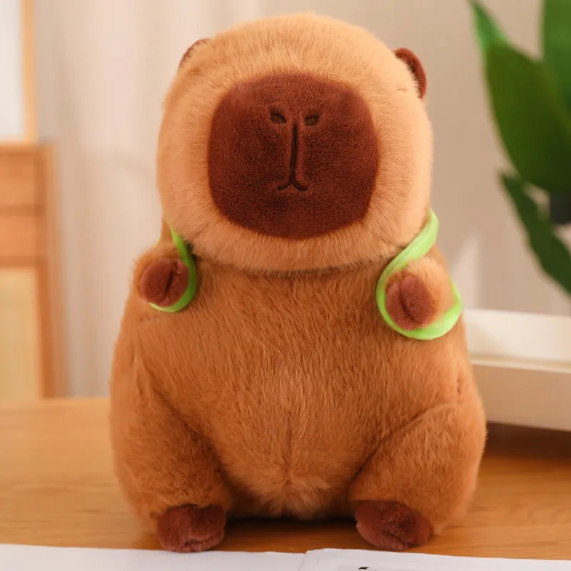 Cuddly Capybara with Turtle Backpack - TurtleBuddy-Brown-23cm (0.2kg)-State of Style