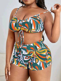 Curve Comfort Three-Piece Bikini Set in Plus Size-Floral-2XL-State of Style