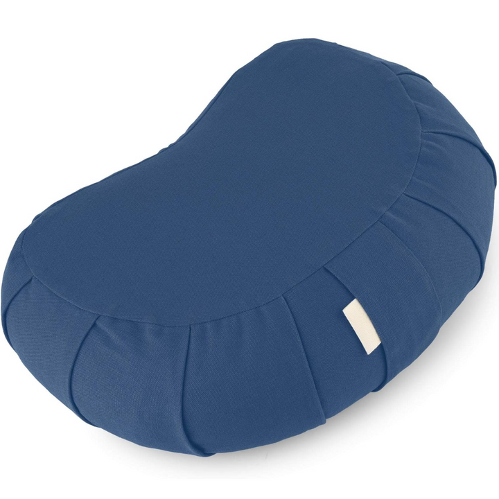 Curved Organic Cotton Meditation Cushion with Washable Cover-Blue-State of Style