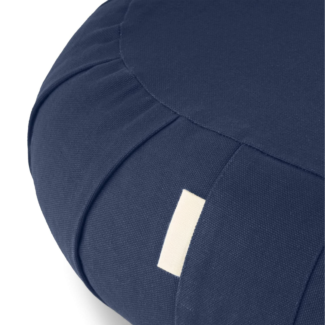 Curved Organic Cotton Meditation Cushion with Washable Cover-Blue-State of Style