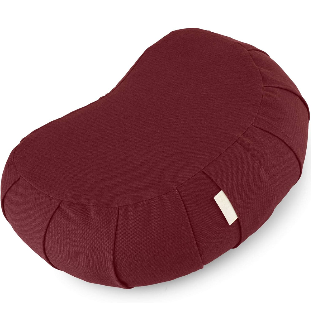 Curved Organic Cotton Meditation Cushion with Washable Cover-Brown-State of Style